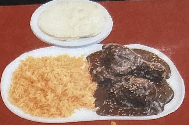 Mole con arroz
